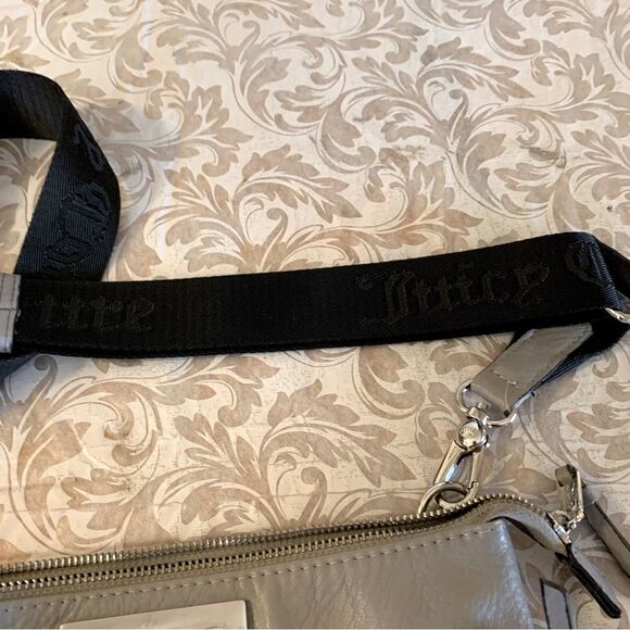 Juicy Couture Gray Leather Crossbody Handbag Logo on Strap Gorgeous - Picture 12 of 13